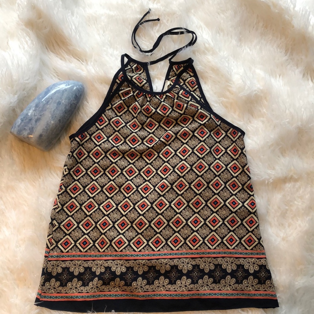 Millibon strappy graphic tank top with tie back 💕